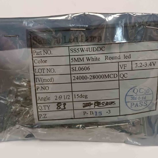 SS5W4UDDC BEYAZ 5 mm LED.DIOD LED OPTO resmi