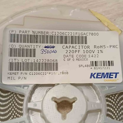 C1206C221F1GAC7800 220PF 100V KEMET SMD SERAMİK KONDANSATÖR resmi