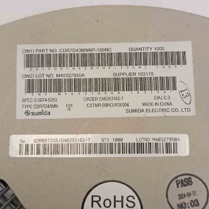 CDR7D43MNNP-100NC 10uH 4.5A 10x10x5 SMD BOBİN resmi
