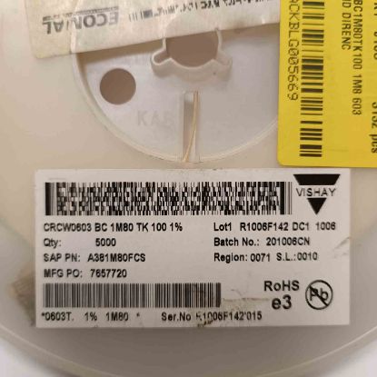 CRCW0603BC1M80TK100 1M8 603 VISHAY SMD DİRENÇ resmi