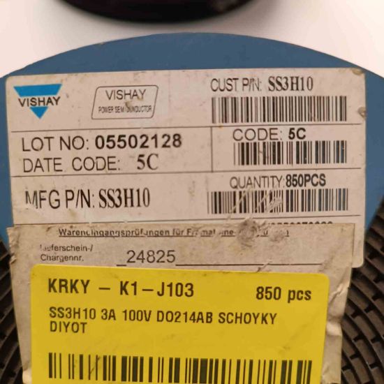 SS3H10 3A 100V DO214AB SCHOYKY DİYOT resmi