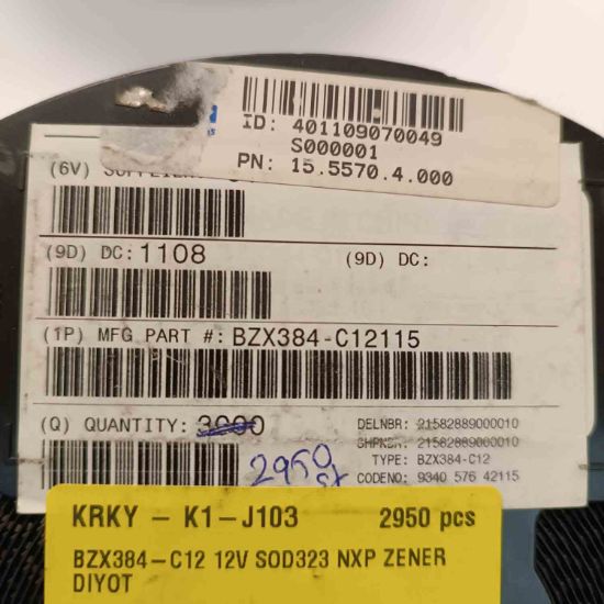 BZX384-C12 12V SOD323 NXP ZENER DİYOT resmi