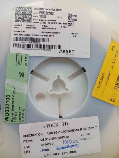 ABM8G-12.000MHZ-18-R100 ROHS resmi