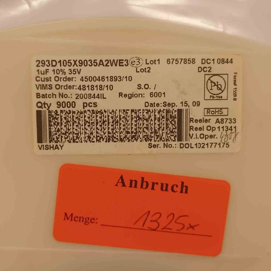 293D105X9035A2WE3 1MF 35V A TANTAL KONDANSATÖR resmi