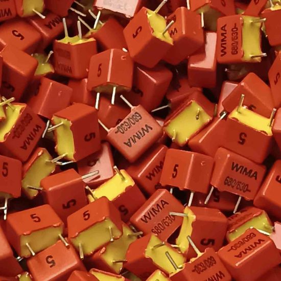 WIMA680/630 680PF 630V 5mm WIMA POLYESTER KONDANSATÖR resmi