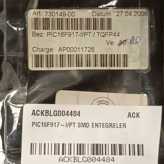 PIC16F917-I/PT SMD ENTEGRELER resmi