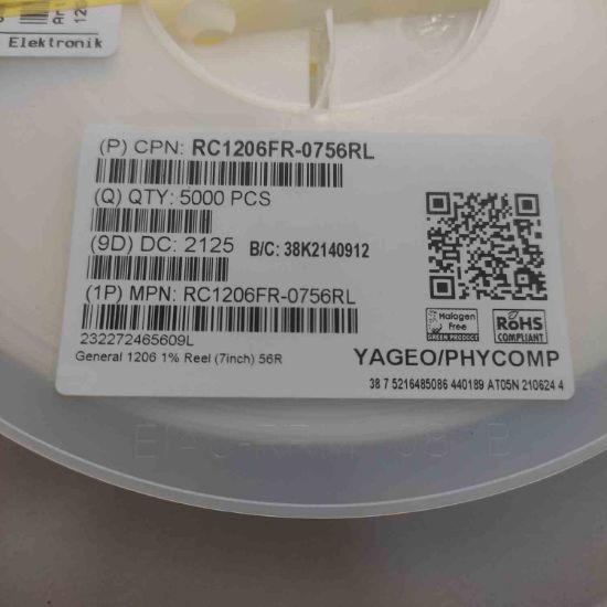 RC1206FR-0756RL 56R 1206 %1 resmi