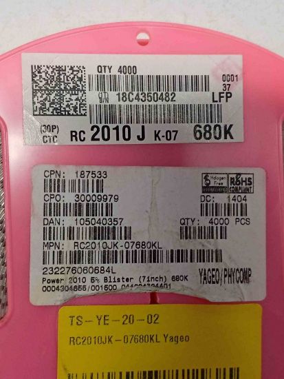 RC2010JK-07680KL Yageo resmi