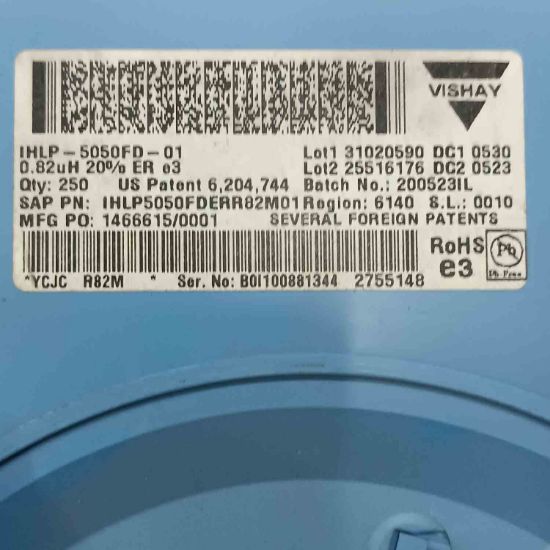 IHLP-5050FD-01 0.82UH 33A 5050 6.5x12.9x13.2 VISHAY SMD BOBİN resmi