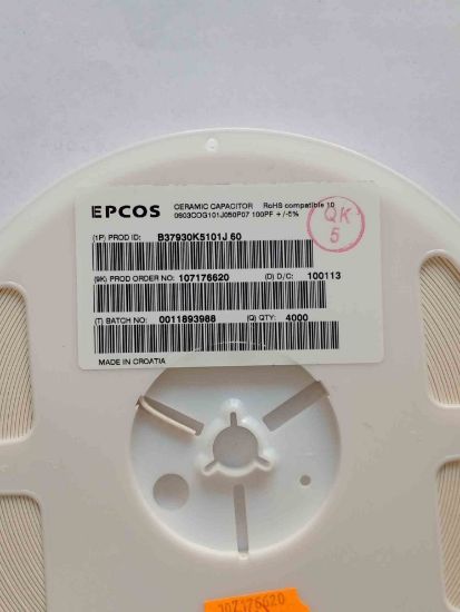 B37930K5101J60 100PF 50V 603 COG EPCOS SMD SERAMİK KONDANSATÖR resmi