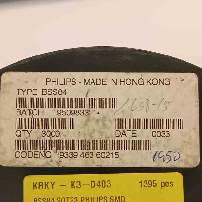 BSS84 SOT23 PHILIPS SMD TRANSİSTÖR resmi