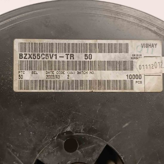 BZX55C5V1 5V1 1/2W VISHAY ZENER DİYOT resmi