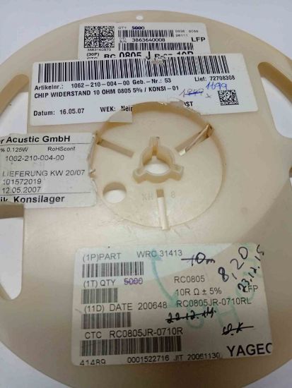 RC0805JR-0710R 10R 805 YAGEO SMD DİRENÇ resmi