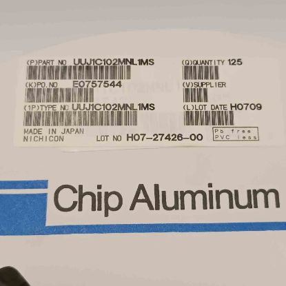 UUJ1C102MNL1MS 1000MF 16V 16x16.5 NICHICON SMD KONDANSATÖR resmi
