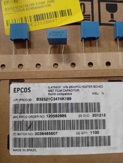 B32521C3474K189 470NF 250V POLYESTER KONDANSATÖR resmi