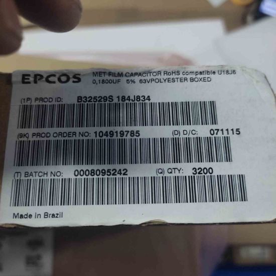 B32529S184J834 180NF 63V 5mm POLYESTER KONDANSATÖR resmi