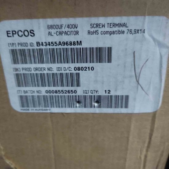 B43455A9688M 6800MF 400V 76x144 ELKO KONDANSATÖR resmi