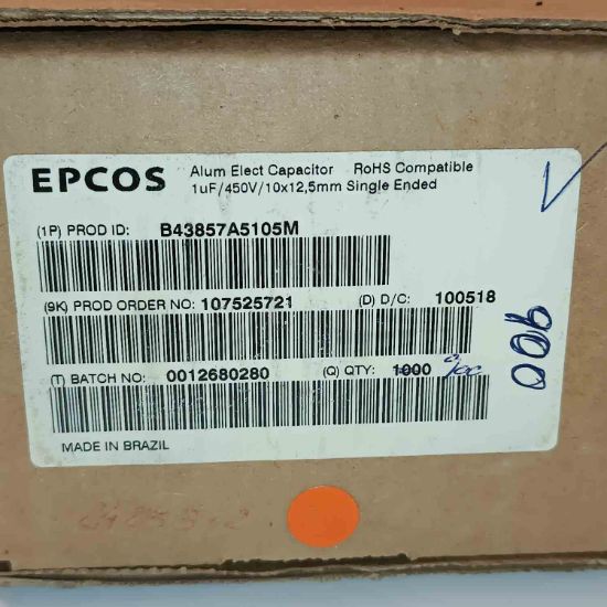 B43857A5105M 1MF 450V 10x12.5 EPCOS ELKO KONDANSATÖR resmi