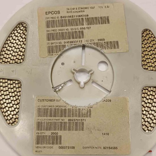 B45196E1106K209 10MF 6.3V B EPCOS TANTAL KONDANSATÖR resmi