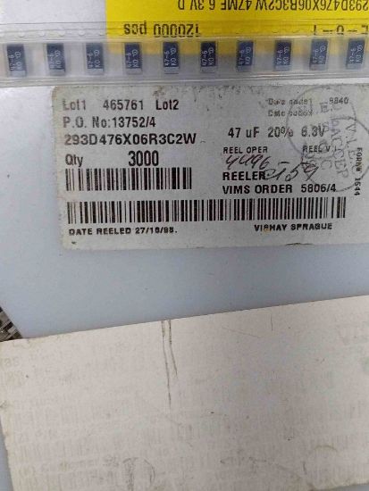 293D476X06R3C2W 47MF 6.3V D VISHAY TANTAL KONDANSATÖR resmi