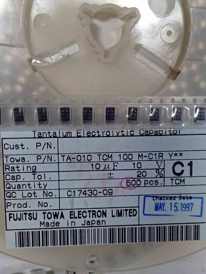 TA010TCM100MC1R 10MF 10V C TANTAL KONDANSATÖR resmi