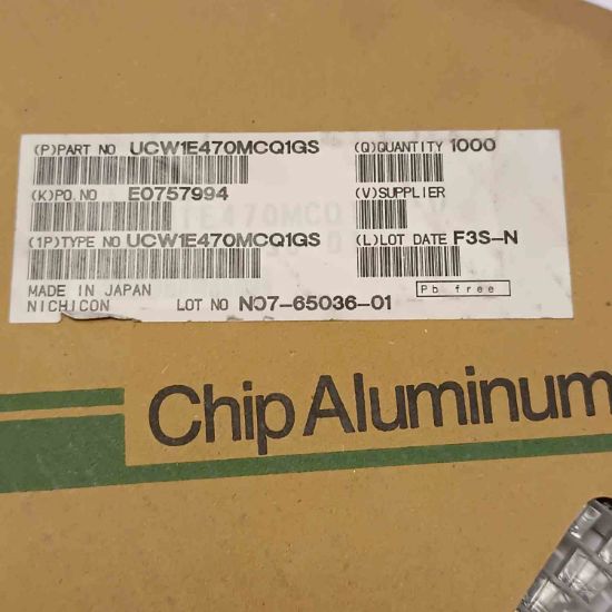 UCW1E470MCQ1GS 47MF 25V 6.3x7 NICHICON SMD KONDANSATÖR resmi