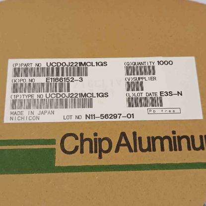 UCDOJ221MCL1GS 220MF 6.3V 6.6x6.6 NICHICON SMD KONDANSATÖR resmi