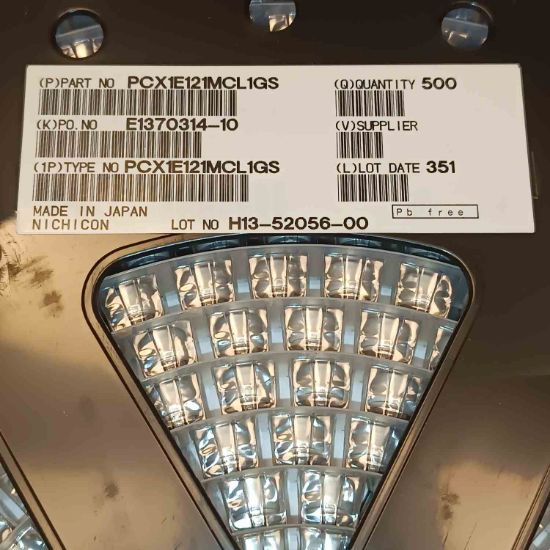 PCX1E121MCL1GS 120MF 10V 6x6 NICHICON SMD KONDANSATÖR resmi