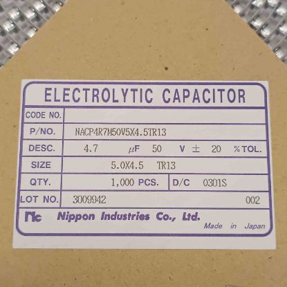 NACP4R7M50V 4.7MF 50V 5x4.5 NIPPON SMD KONDANSATÖR resmi