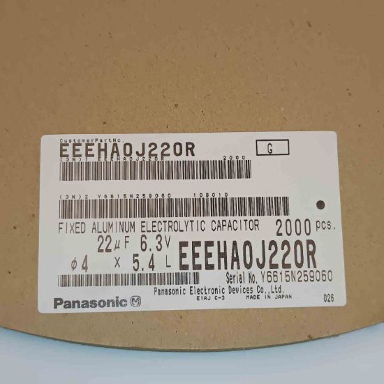EEEHA0J220R 22MF 6.3V 4x5.4 PANASONIC SMD KONDANSATÖR resmi