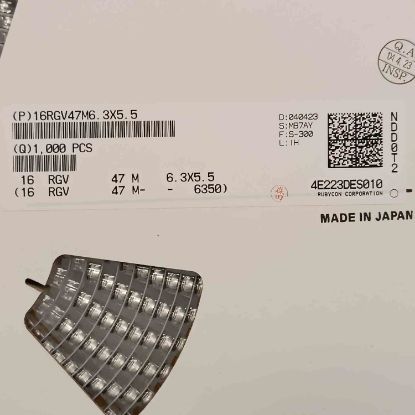 16RGV47M 47MF 16V 6.3x5.5 RUBYCON SMD KONDANSATÖR resmi