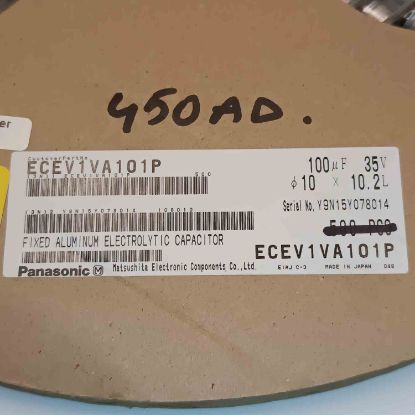 ECEV1VA101P 100MF 35V 10X10.2 PANASONIC SMD KONDANSATÖR resmi