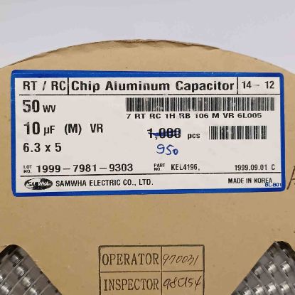 7RTRC1HRB106MVR6L005 10MF 50V 6.3x5 SAMWHA SMD KONDANSATÖR resmi