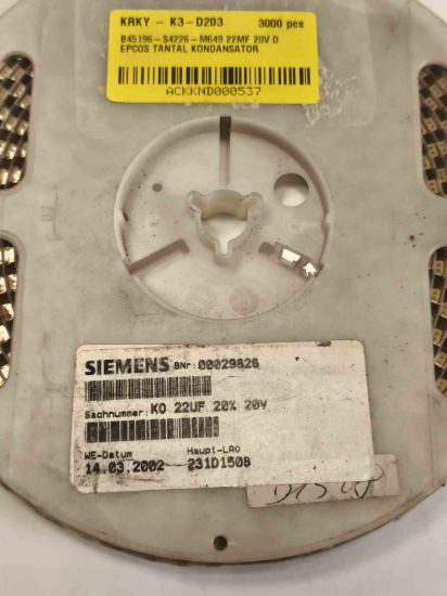 B45196-S4226-M649 22MF 20V D EPCOS TANTAL KONDANSATÖR resmi