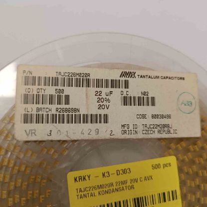 TAJC226M020R 22MF 20V C AVX TANTAL KONDANSATÖR resmi