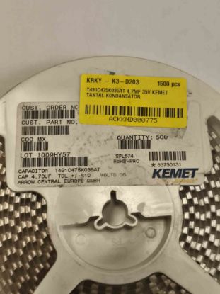 T491C475K035AT 4.7MF 35V KEMET TANTAL KONDANSATÖR resmi