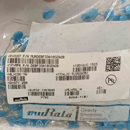 MURDEBF33A103ZA2B 10NF 1000V 5mm SERAMİK MURATA SERAMİK KONDANSATÖR resmi