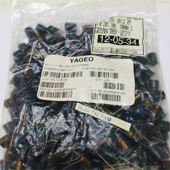 SC025M0470B5F-1012 470MF 25V 10x12 105 YAGEO ELKO KONDANSATÖR resmi