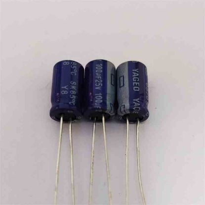 SK025M0100BZF 100MF 25V 6x11 85 YAGEO ELKO KONDANSATÖR resmi