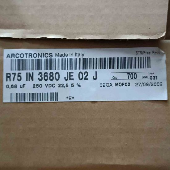 R75IN3680JE02J 680NF 250V 22.5mm ARCOTRONICS POLYESTER KONDANSATÖR resmi
