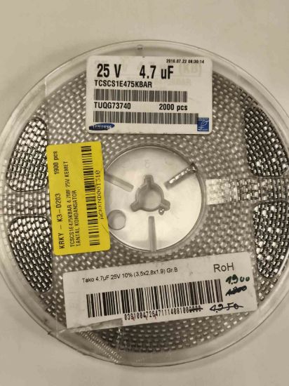 TCSCS1E475KBAR 4.7MF 25V KEMET TANTAL KONDANSATÖR resmi