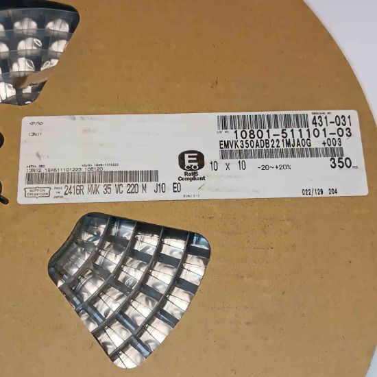 2416RMVKA35VC220 220MF 35V 10x10 NIPPON SMD KONDANSATÖR resmi