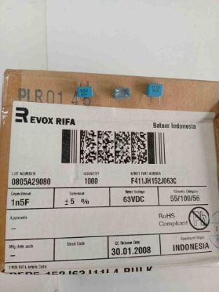 PFR5 152J63J11L4 BULK 1.5NF 63V 5 0.05 KEMET POLYESTER KONDANSATÖR resmi