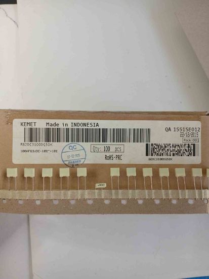R82DC3100DQ50K 1NF 63V 5 0.1 KEMET POLYESTER KONDANSATÖR resmi