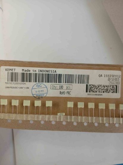 R82DC3100DQ50K 1NF 63V 5 0.1 KEMET POLYESTER KONDANSATÖR resmi