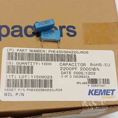 PHE450SB4220JR06 2.2NF 2000V 15 0.05 KEMET POLYESTER KONDANSATÖR resmi