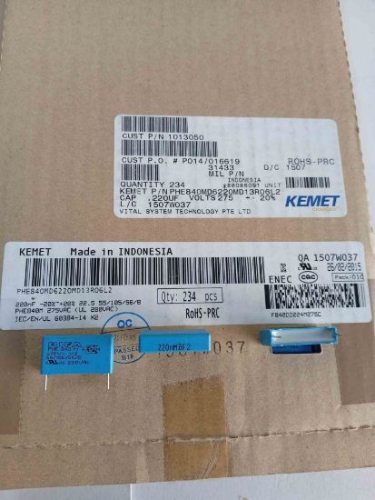 PHE840MD6220MD13R06L2 12NF 275VAC 22.5 0.2 KEMET POLYESTER KONDANSATÖR resmi