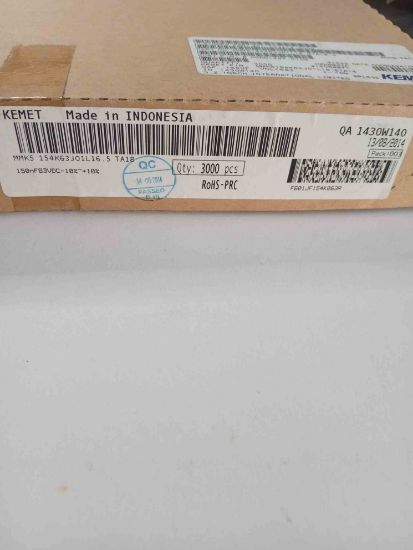 MMK5 154K63J01L16.5 TA18 15NF 63V 5 0.1 KEMET POLYESTER KONDANSATÖR resmi
