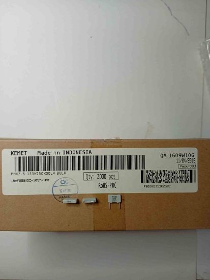 MMK7.5 153K250K00L4 BULK 15NF 250V 7.5 0.1 KEMET POLYESTER KONDANSATÖR resmi