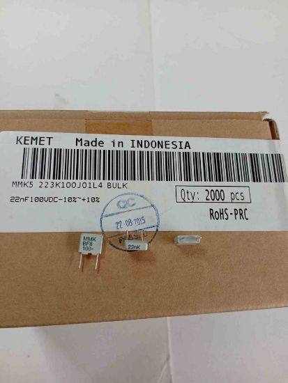MMK5 223K100J01L4 BULK 22NF 100V 5 0.1 KEMET POLYESTER KONDANSATÖR resmi